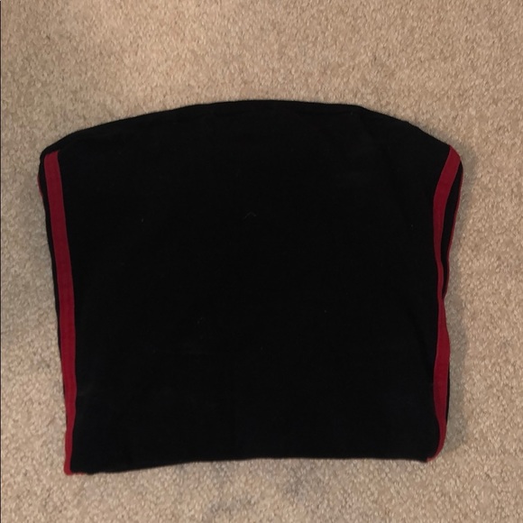 Brandy Melville Jenny Tube Top Black & Red Stripe - Picture 2 of 4